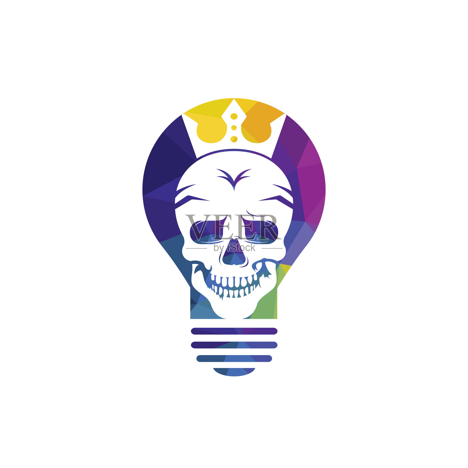 骷髅王矢量符号设计模板。插画图片素材