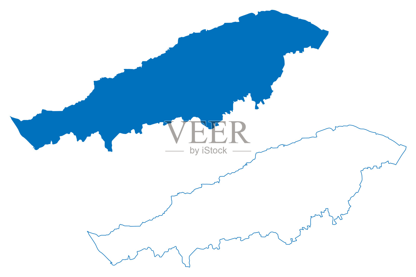 布鲁勒斯湖(非洲，阿拉伯埃及共和国，尼罗河三角洲)地图矢量插图，涂鸦草图地图插画图片素材