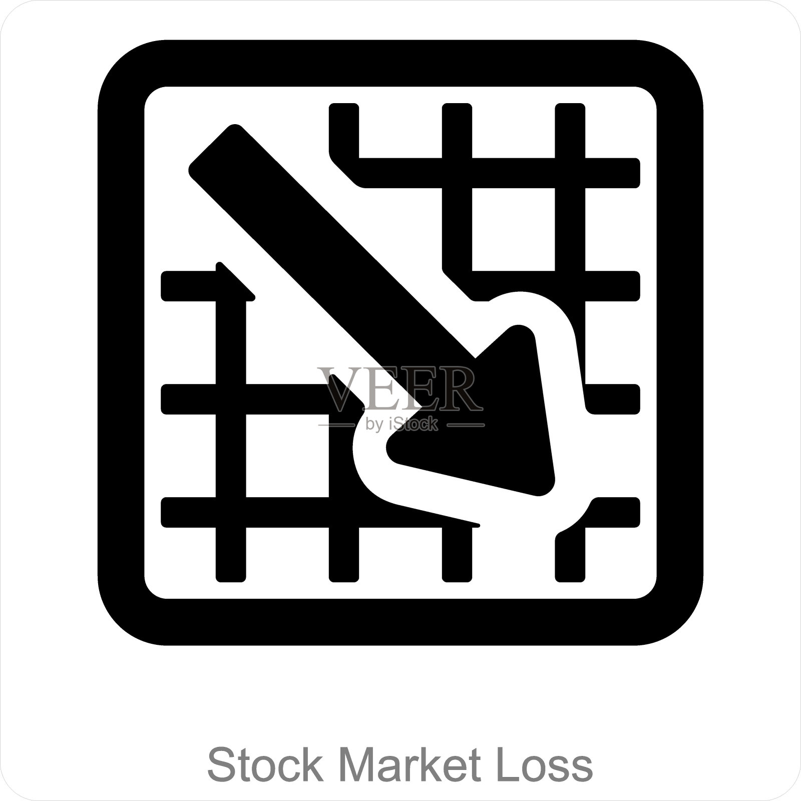 股票市场亏损图标概念图标素材