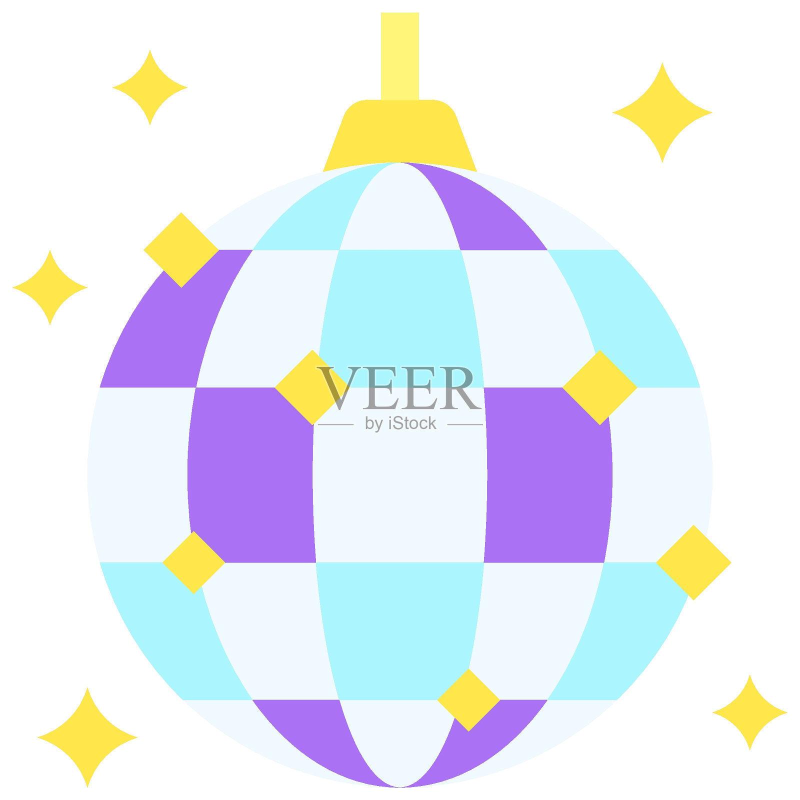 迪斯科球图标，新年相关矢量插画图片素材