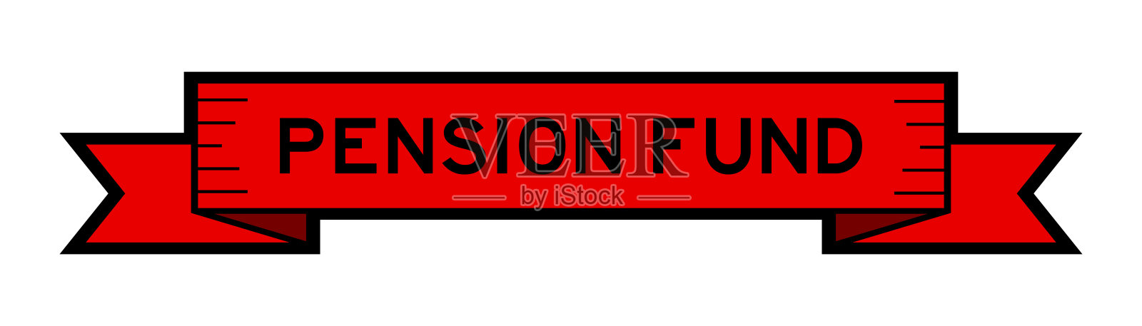 彩带标签横幅字养老基金在红色的白色背景设计元素图片