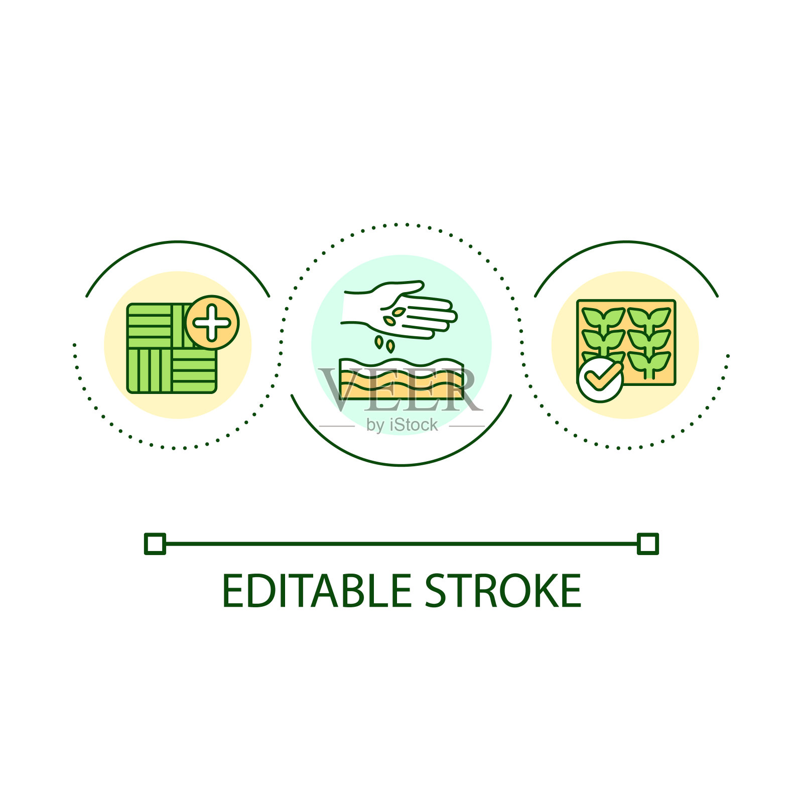 播种循环概念图标插画图片素材