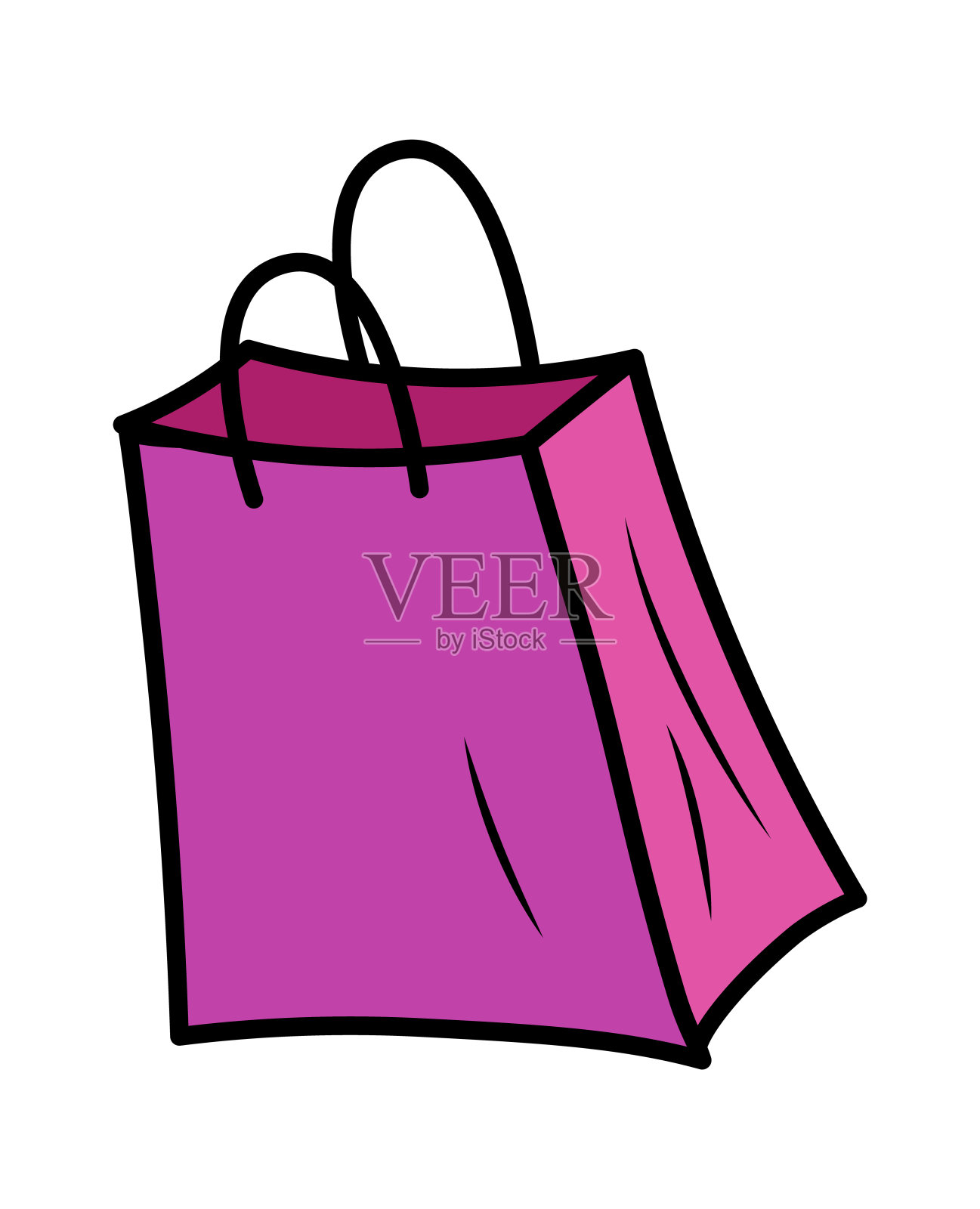 纸购物袋图标。矢量图设计元素图片