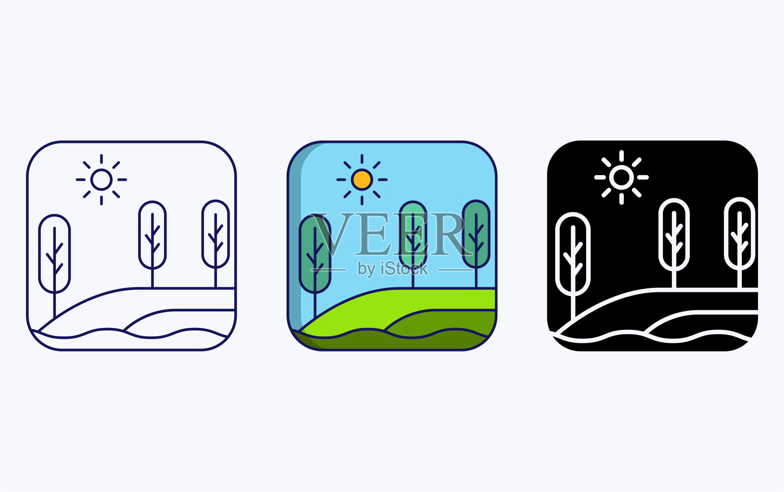 景观插图图标图标素材