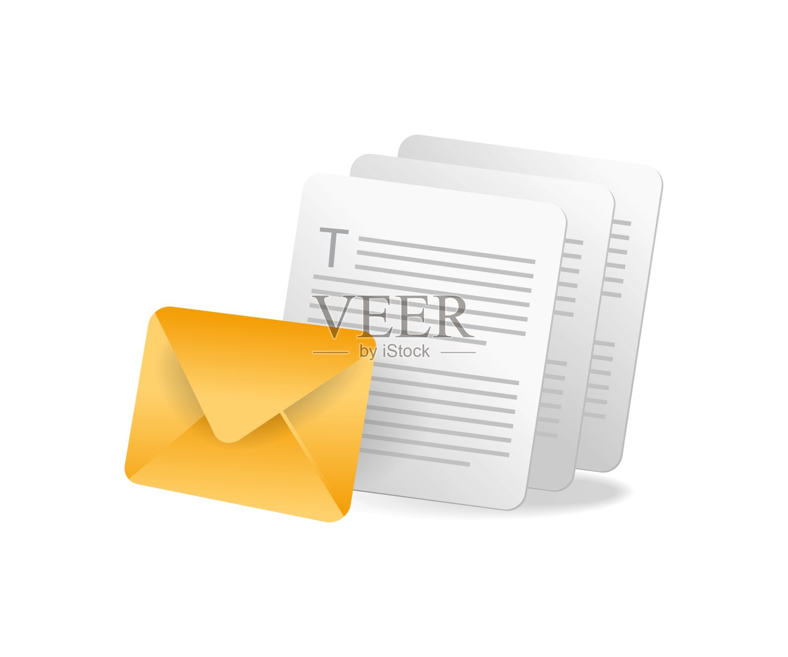 电子邮件数据概念的平面等距3d插图插画图片素材