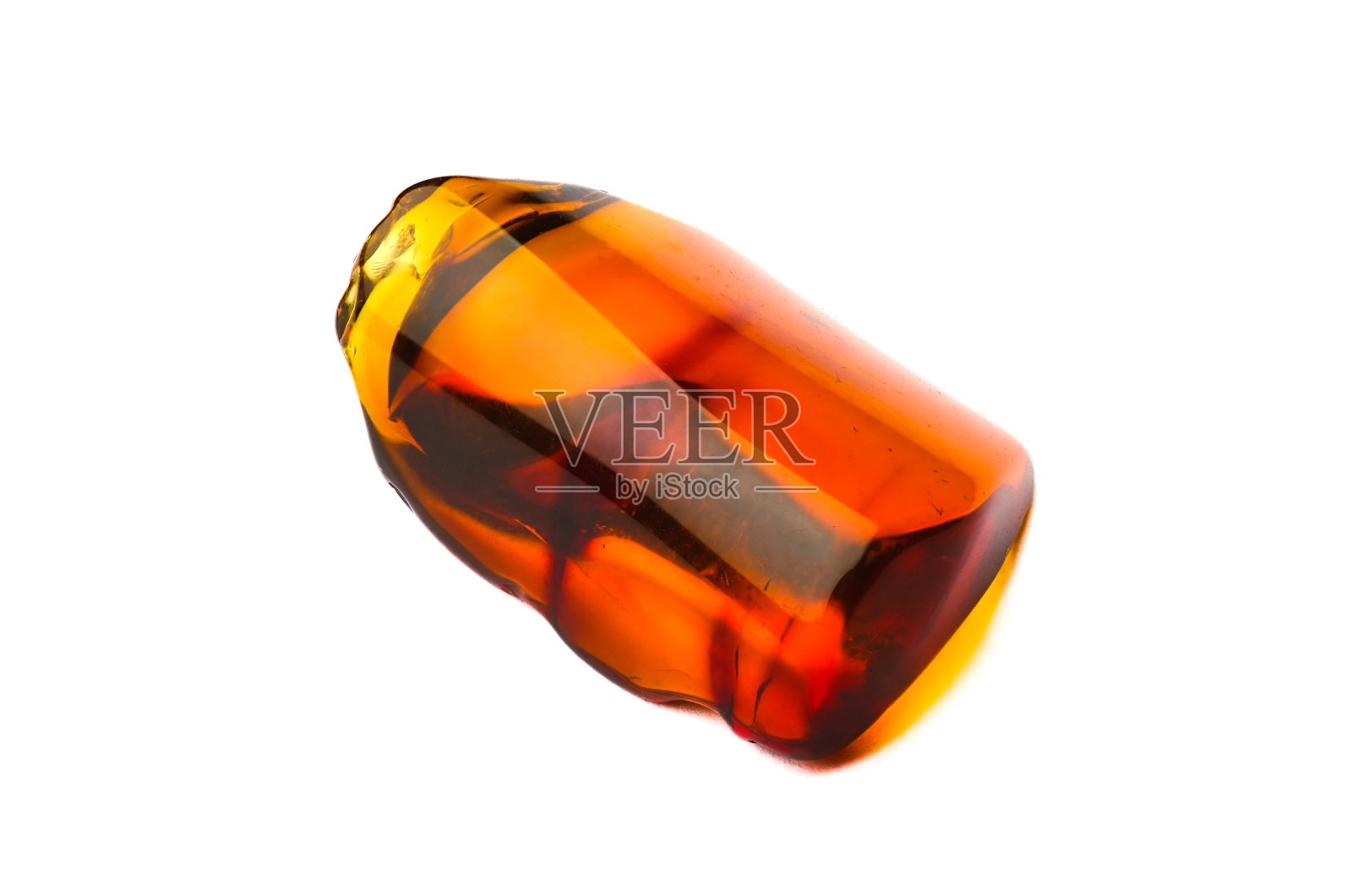 琥珀宏细节白色隔离照片摄影图片