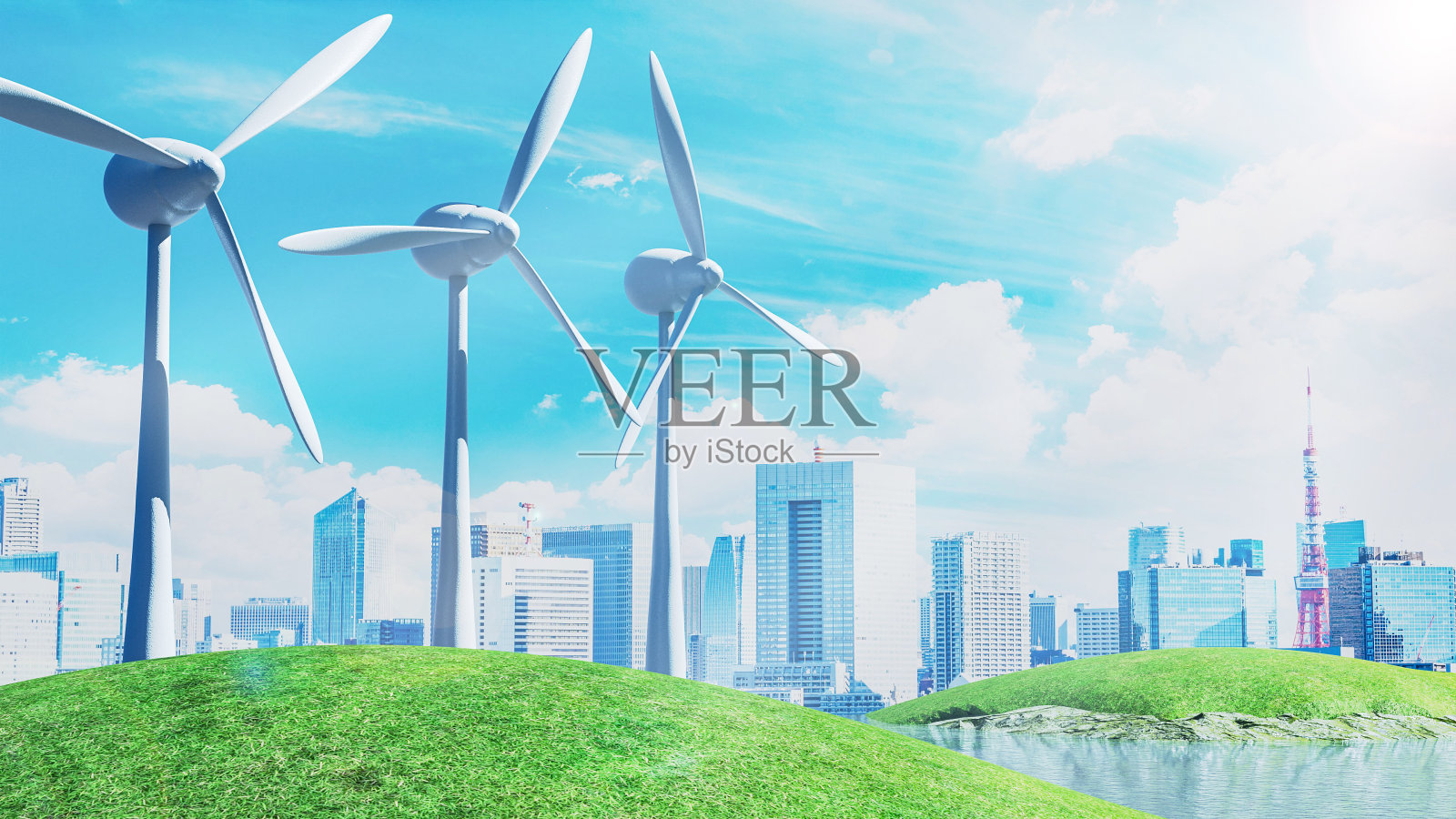 风力发电的可再生能源照片摄影图片