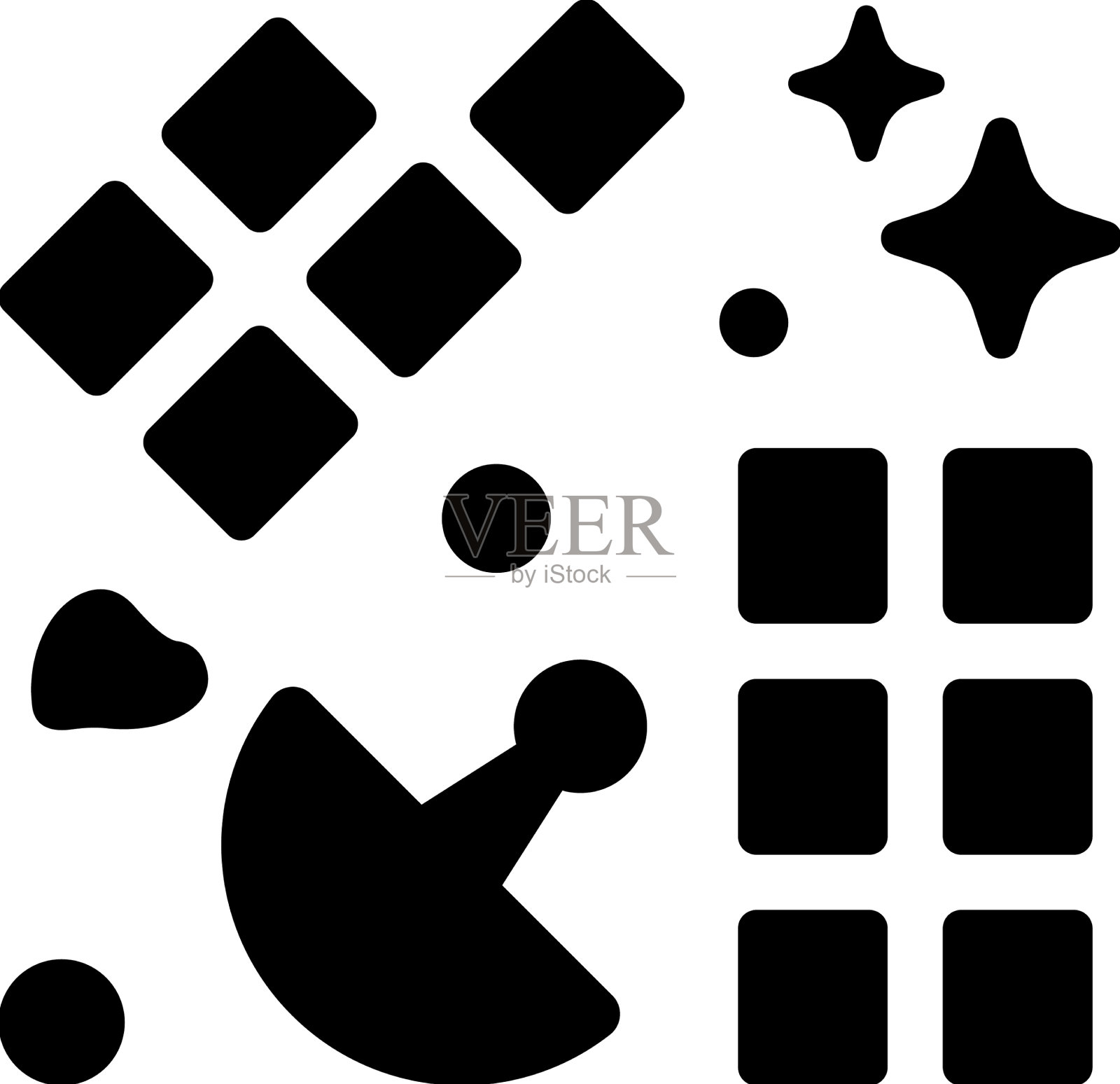 航天卫星碎片图标图标素材