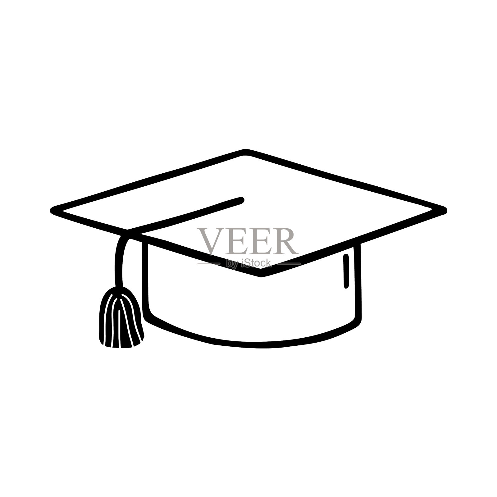 牛津帽方形学术帽插画图片素材