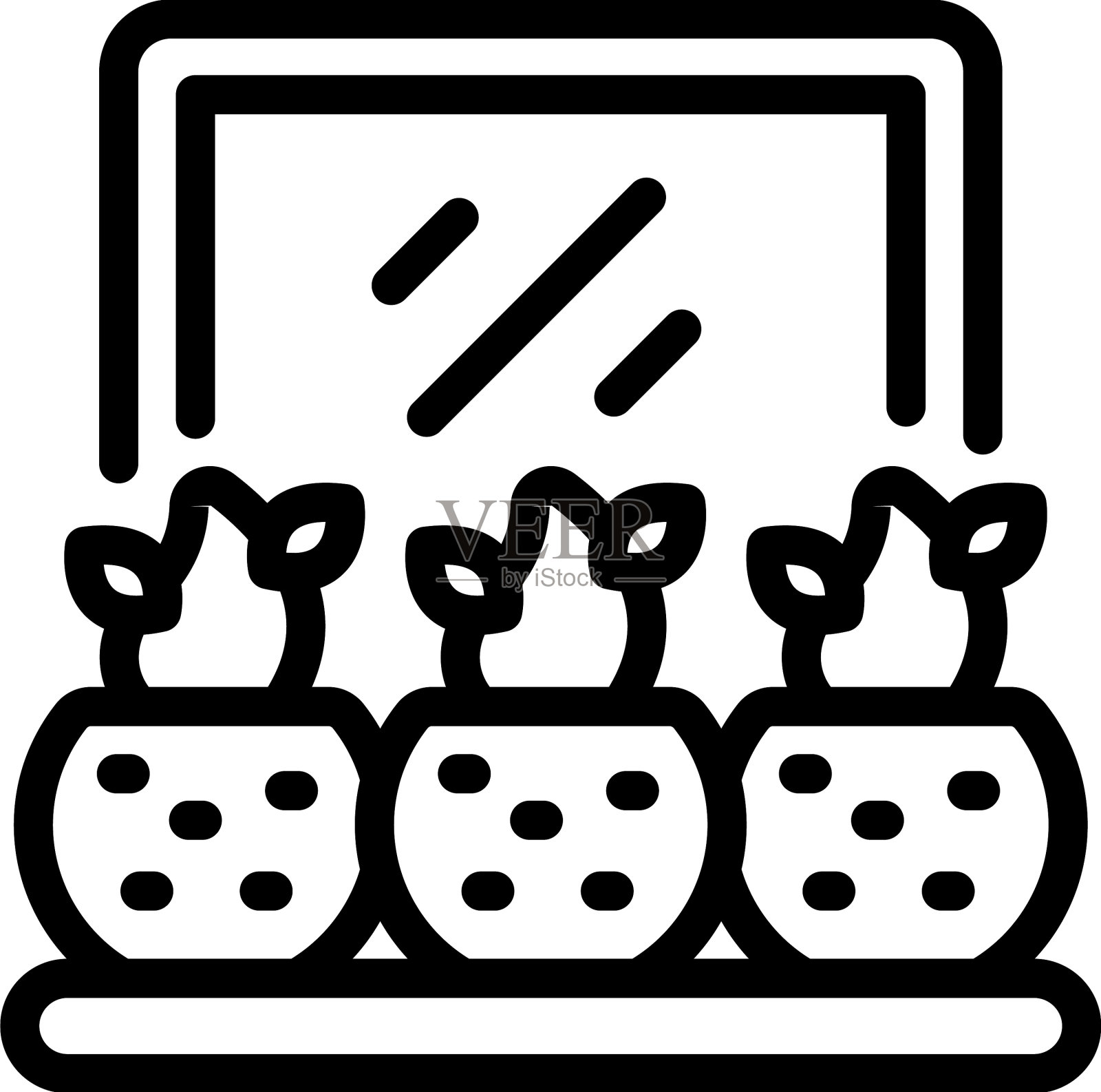 花盆图标轮廓窗口花园插画图片素材