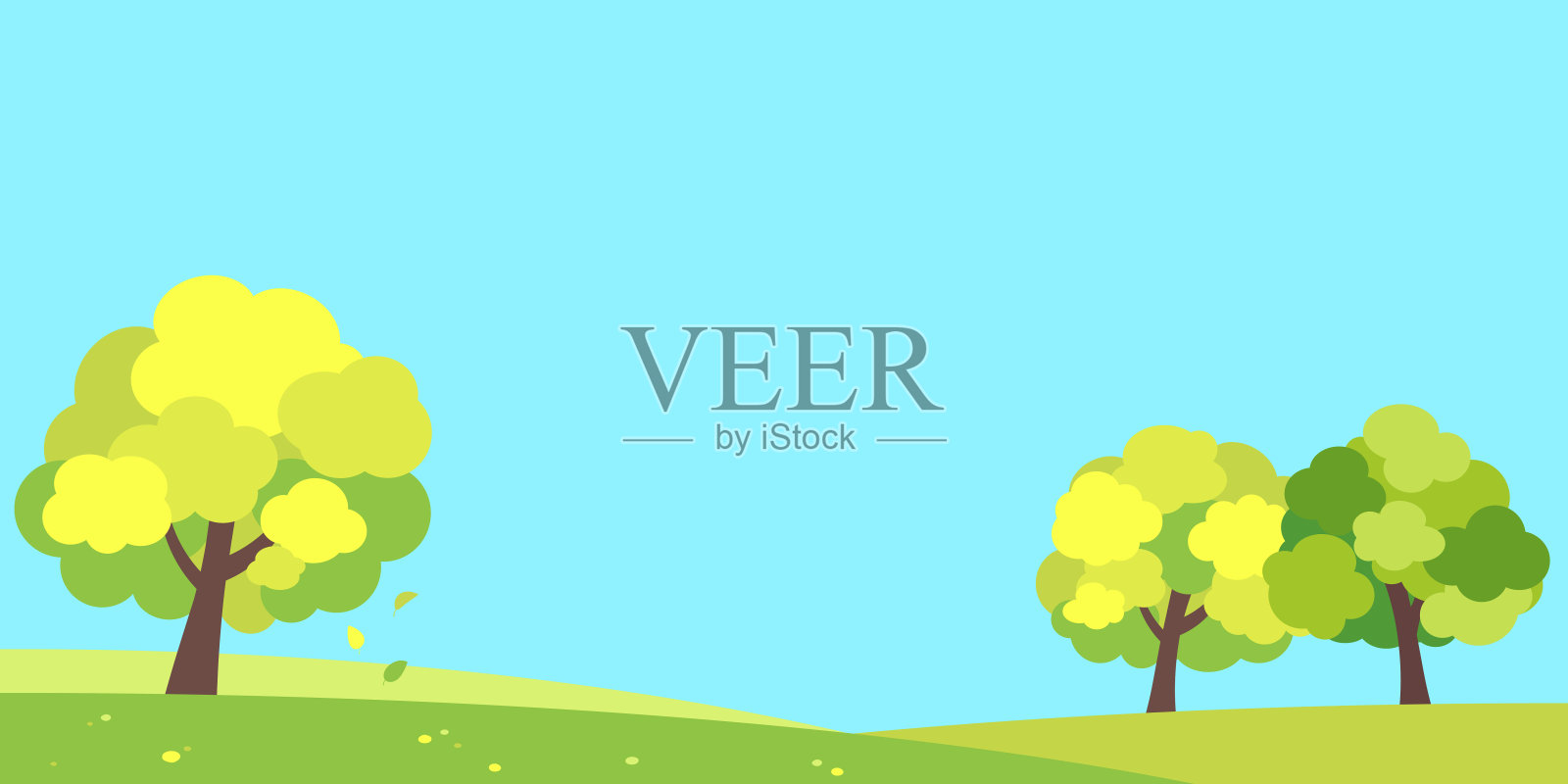 简单可爱的树插图插画图片素材