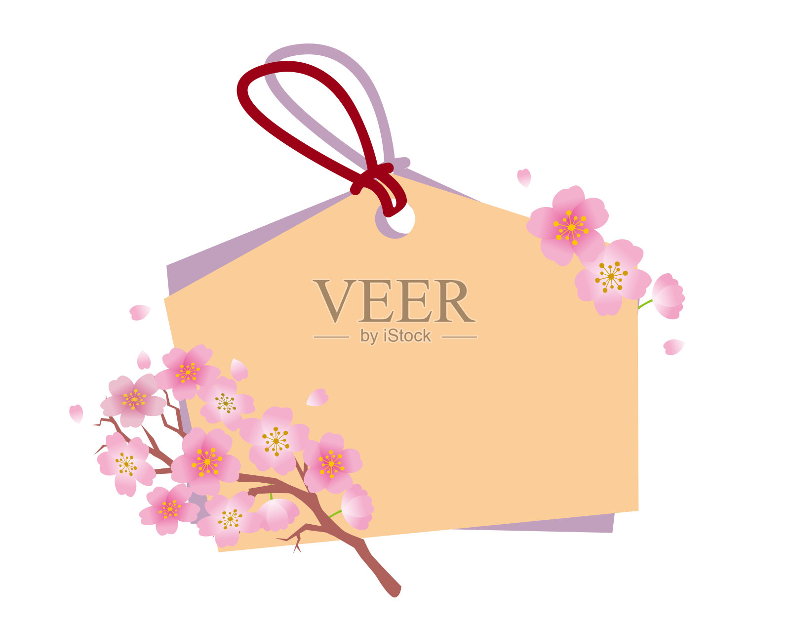 春天樱花盛开的美丽背景设计元素图片