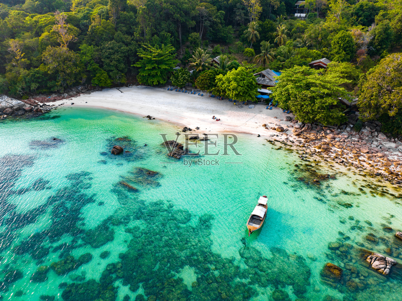 鸟瞰图的Sanom秘密海滩在koh Lipe，萨顿，泰国照片摄影图片