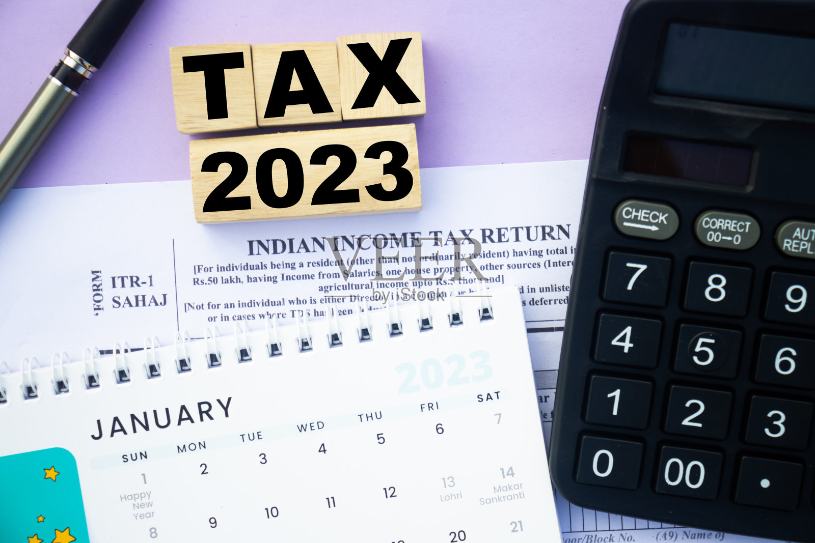 2023年印度所得税申报概念照片摄影图片