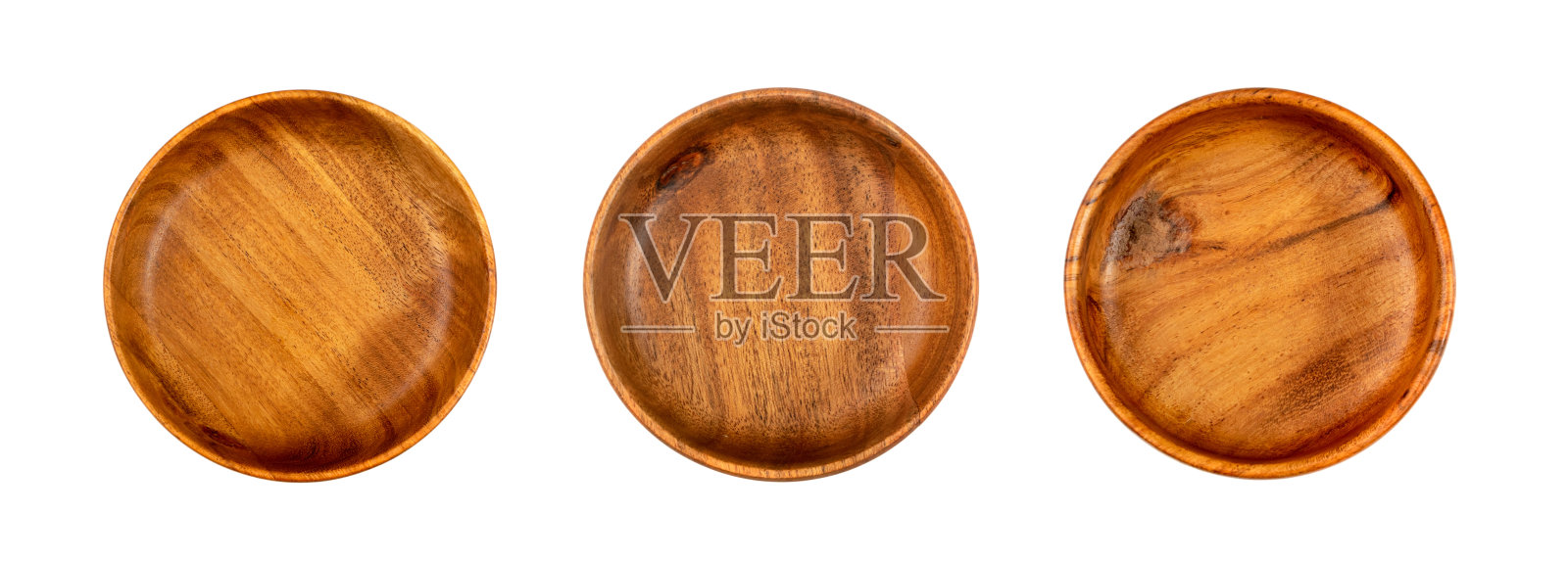 空木碗孤立，木碗上的白色背景顶视图，乡村模拟照片摄影图片