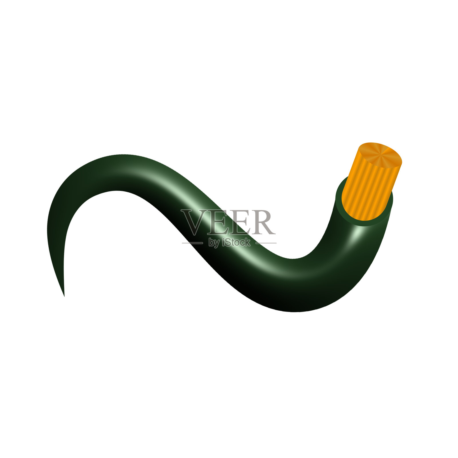 白色背景的电线。铜线是城市社会的电导体。插画图片素材