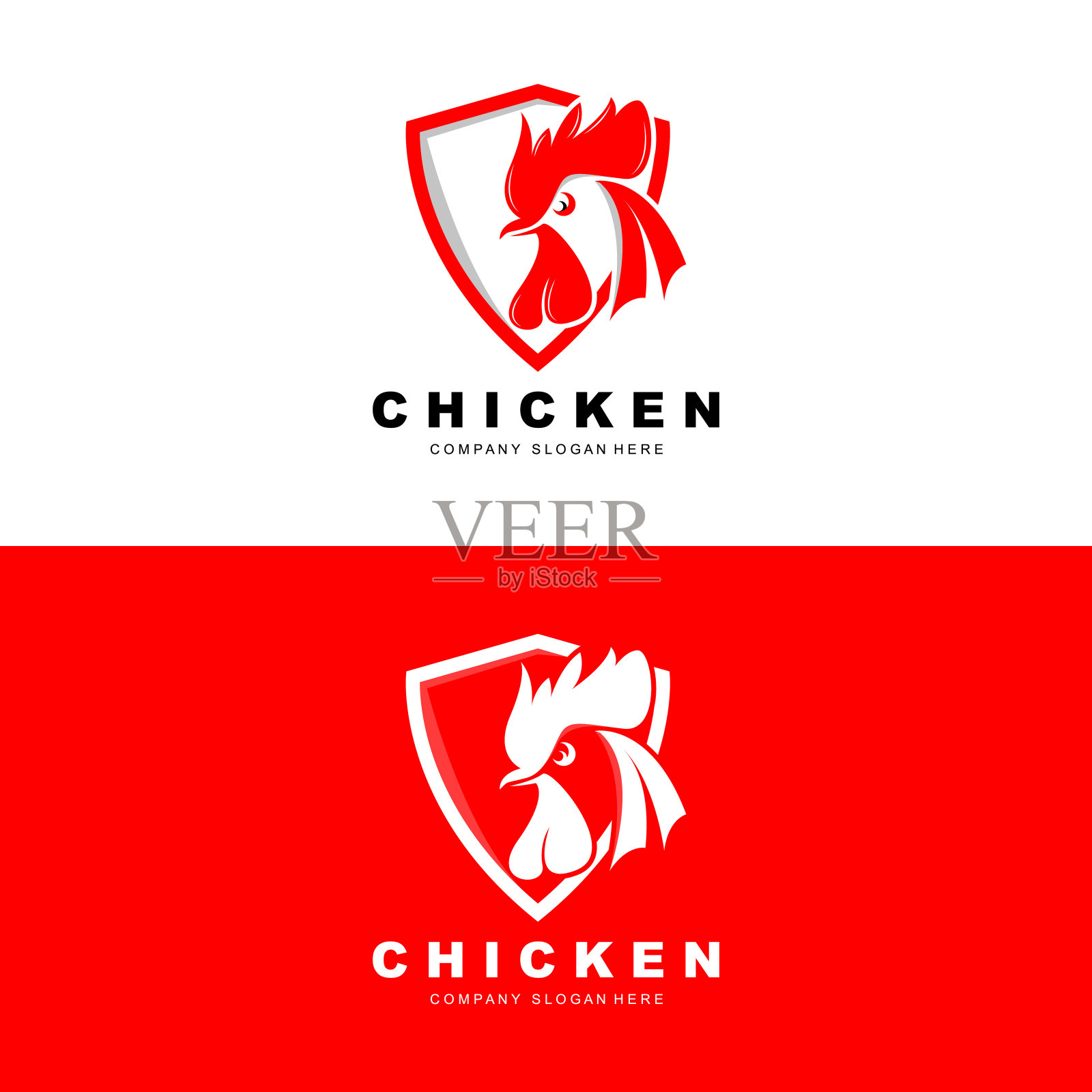 鸡的标志，农场动物矢量，设计养鸡场，炸鸡餐厅，咖啡馆插画图片素材