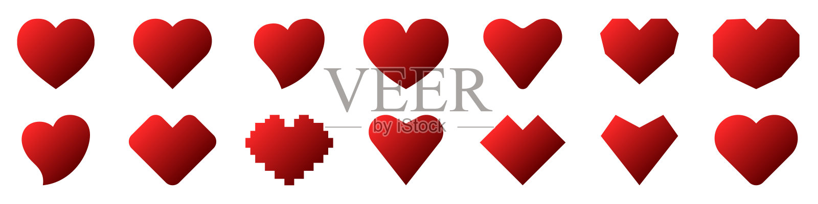 心的图标。红色心形图标。浪漫爱情的象征。矢量图图标素材