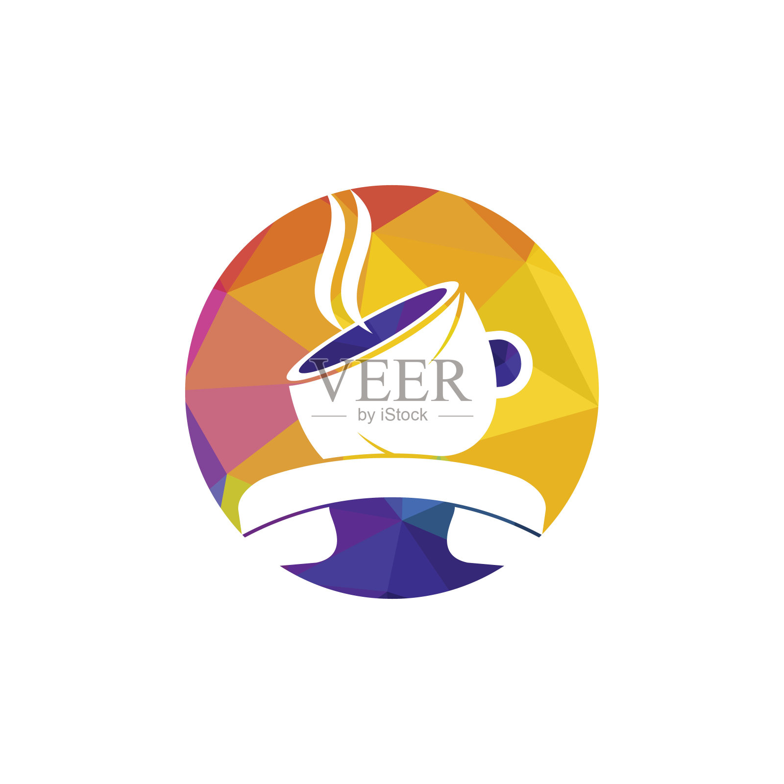 咖啡呼叫矢量标志设计。手机和杯子图标。图标素材