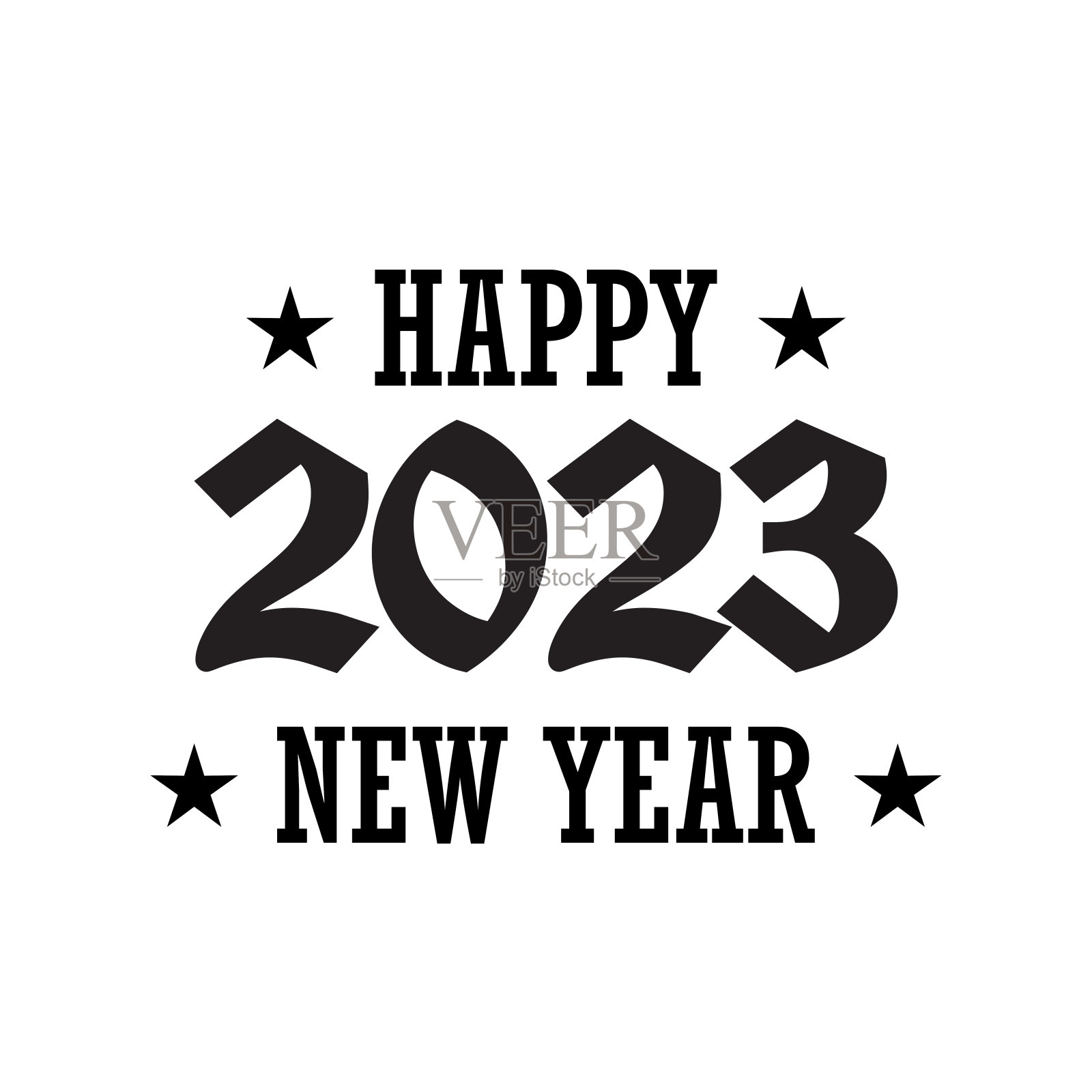 新年快乐标志文字设计。2023号设计模板插画图片素材