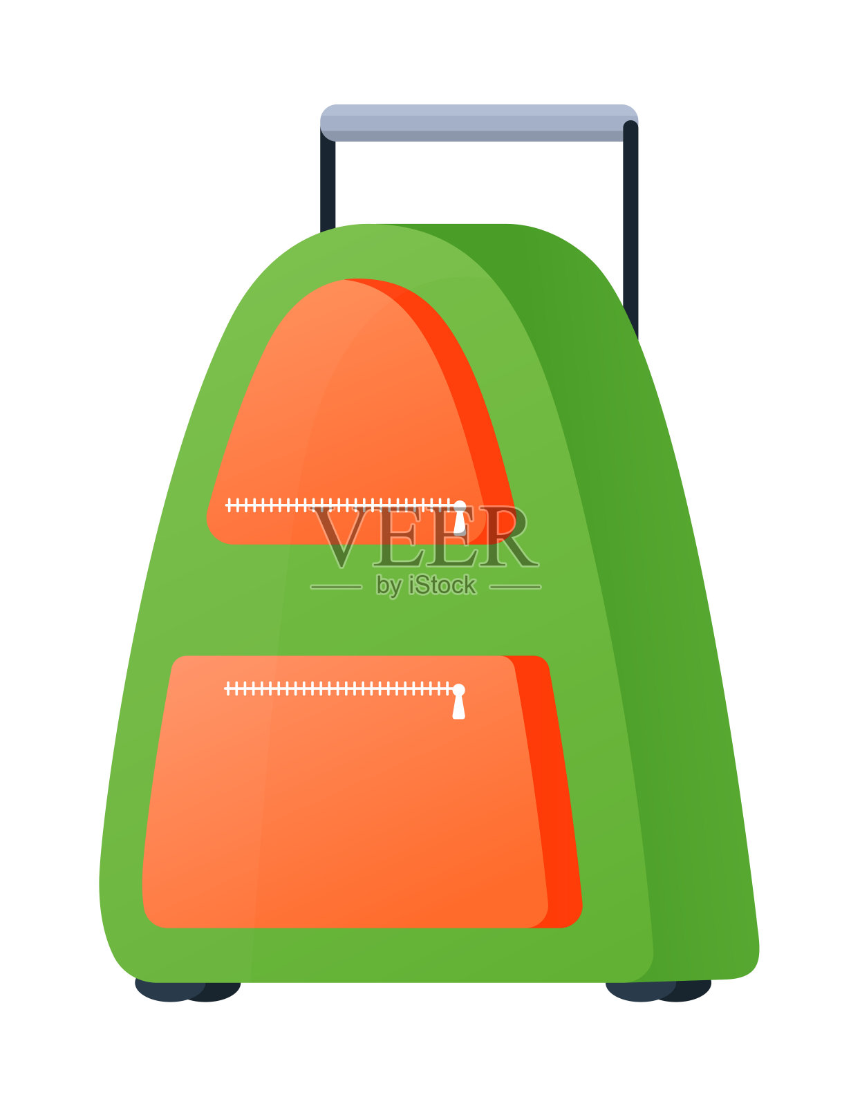 儿童行李箱——现代扁平化设计风格，单一孤立的形象插画图片素材