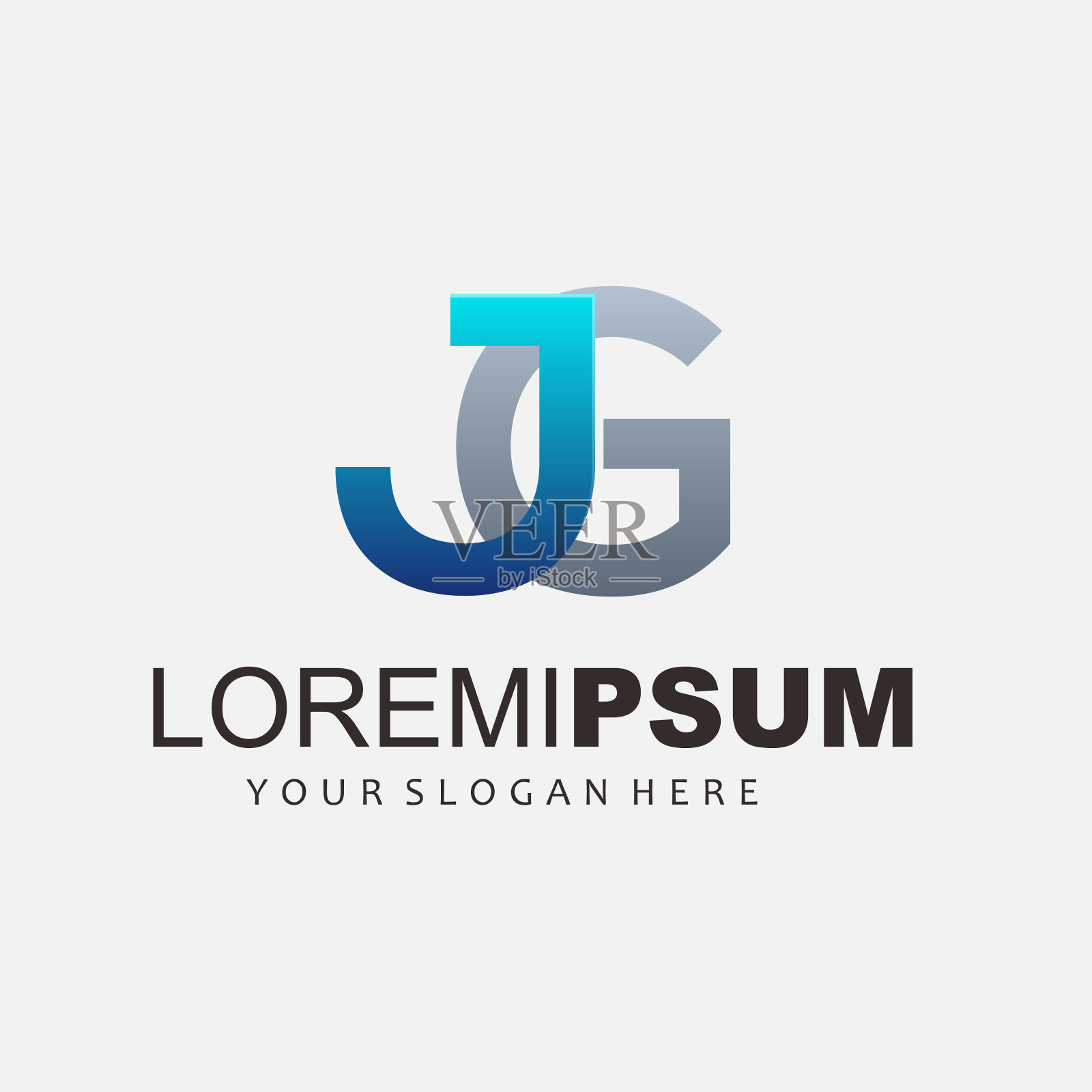 初始的jg梯度矢量图标插画图片素材