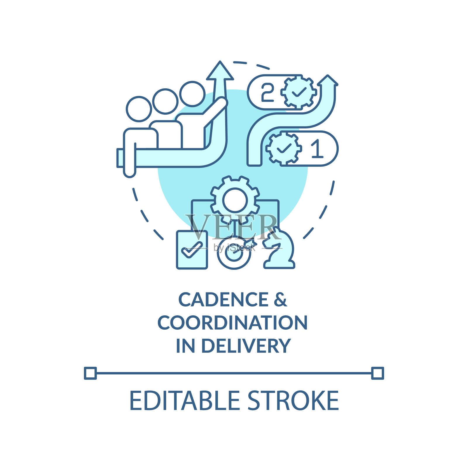 抑扬顿挫，协调传递绿松石概念图标插画图片素材