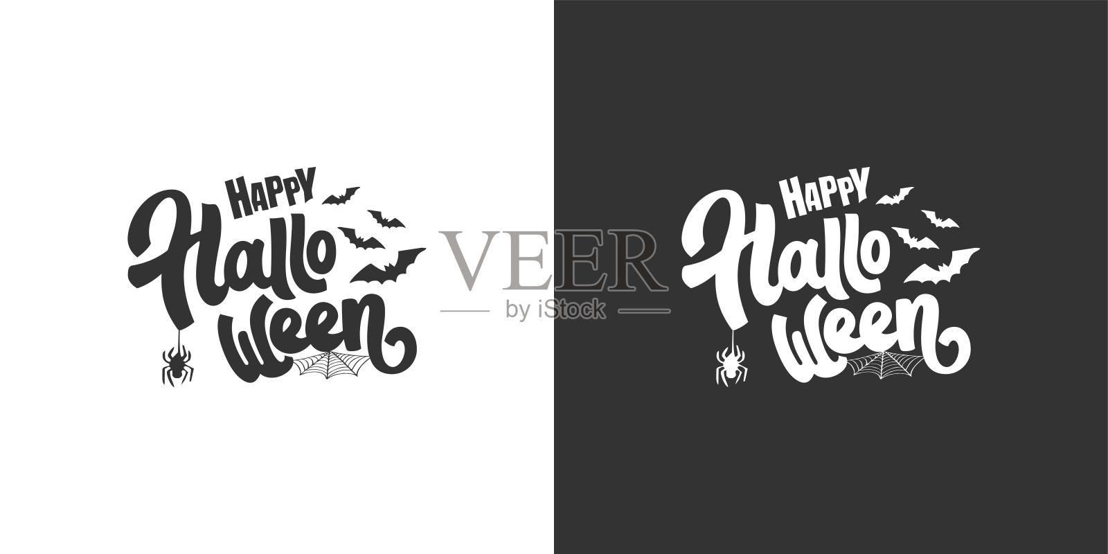 万圣节快乐矢量字母。节日字体的横幅。万圣节快乐海报，贺卡，派对邀请函。矢量插图。插画图片素材