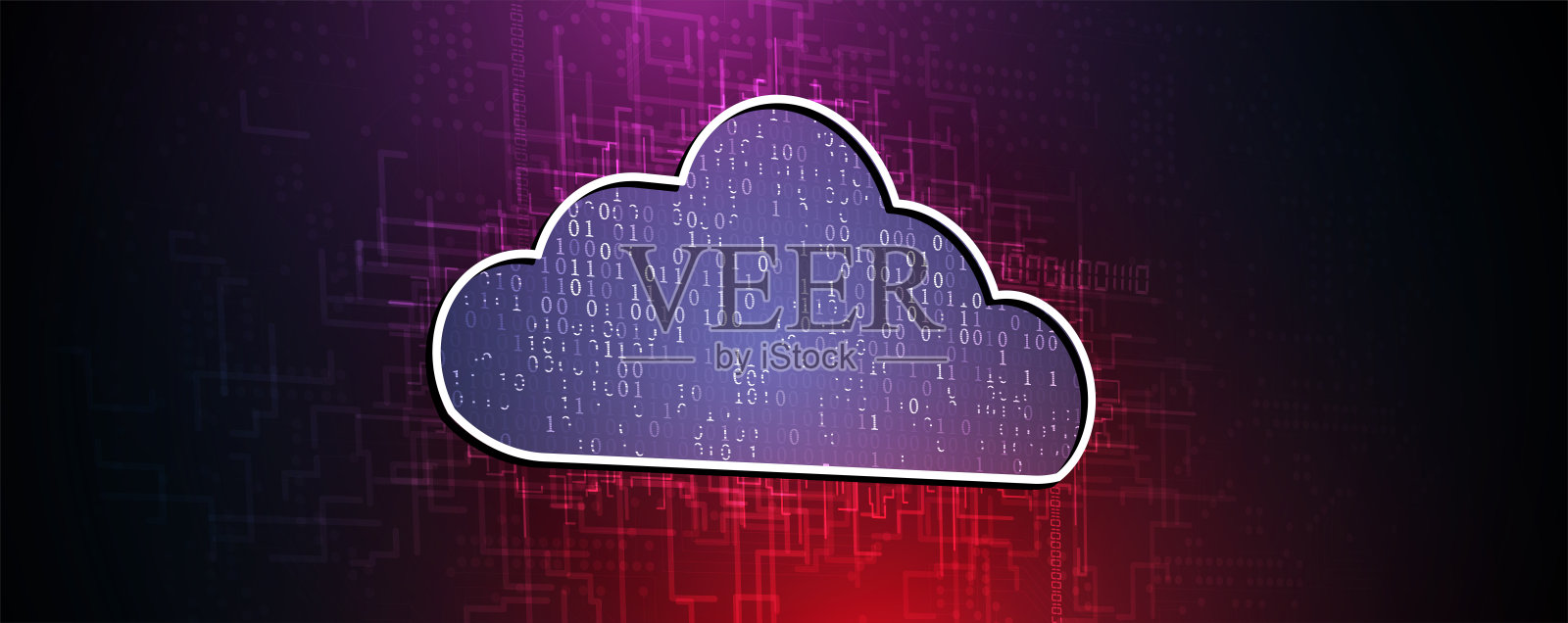 云技术。集成数字网页概念背景插画图片素材