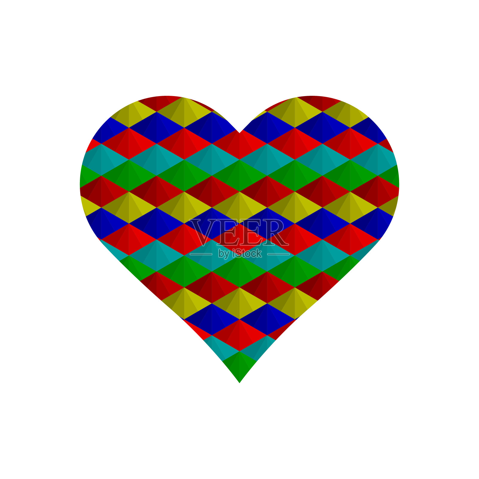 几何爱心图标说明矢量。插画图片素材