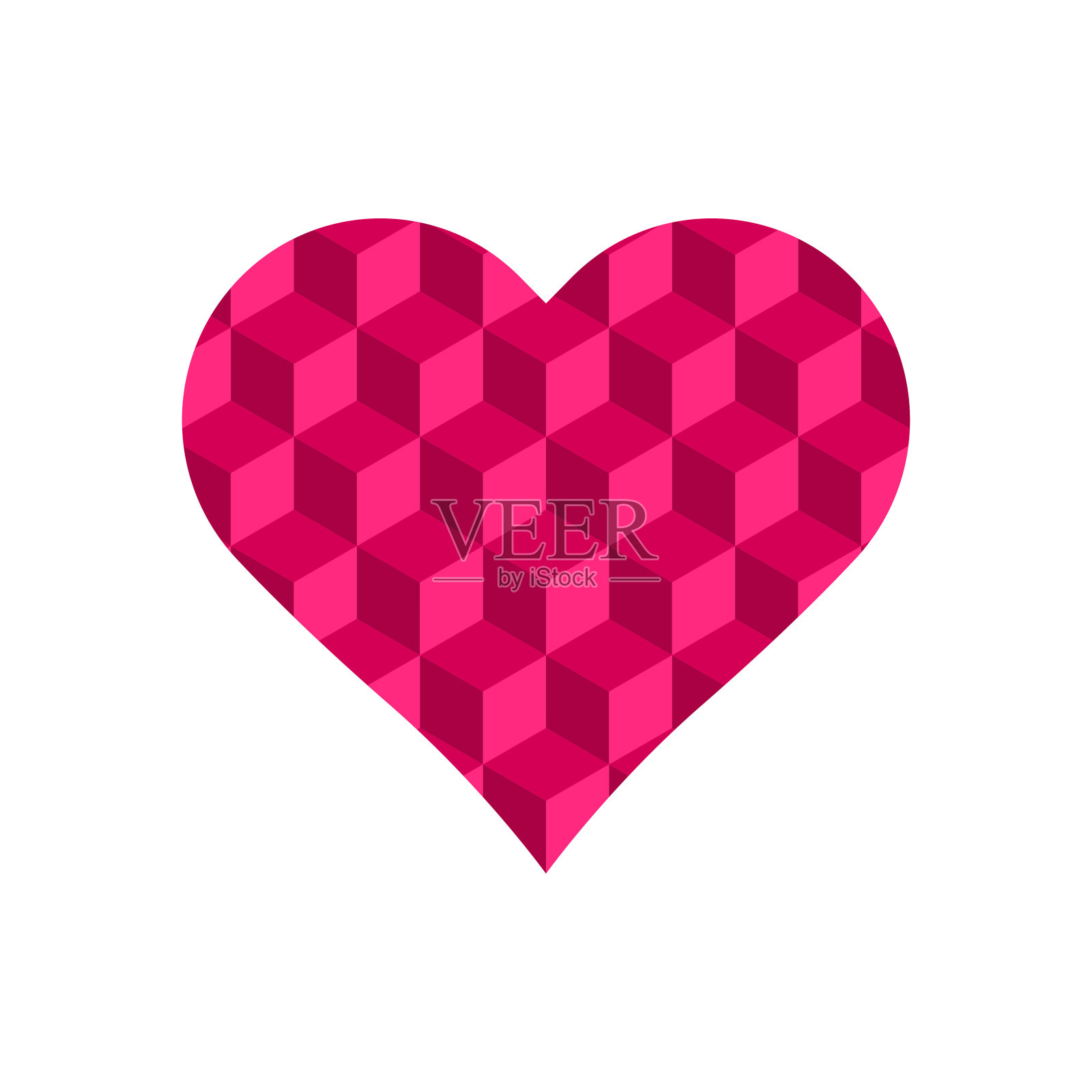 几何爱心图标说明矢量。插画图片素材