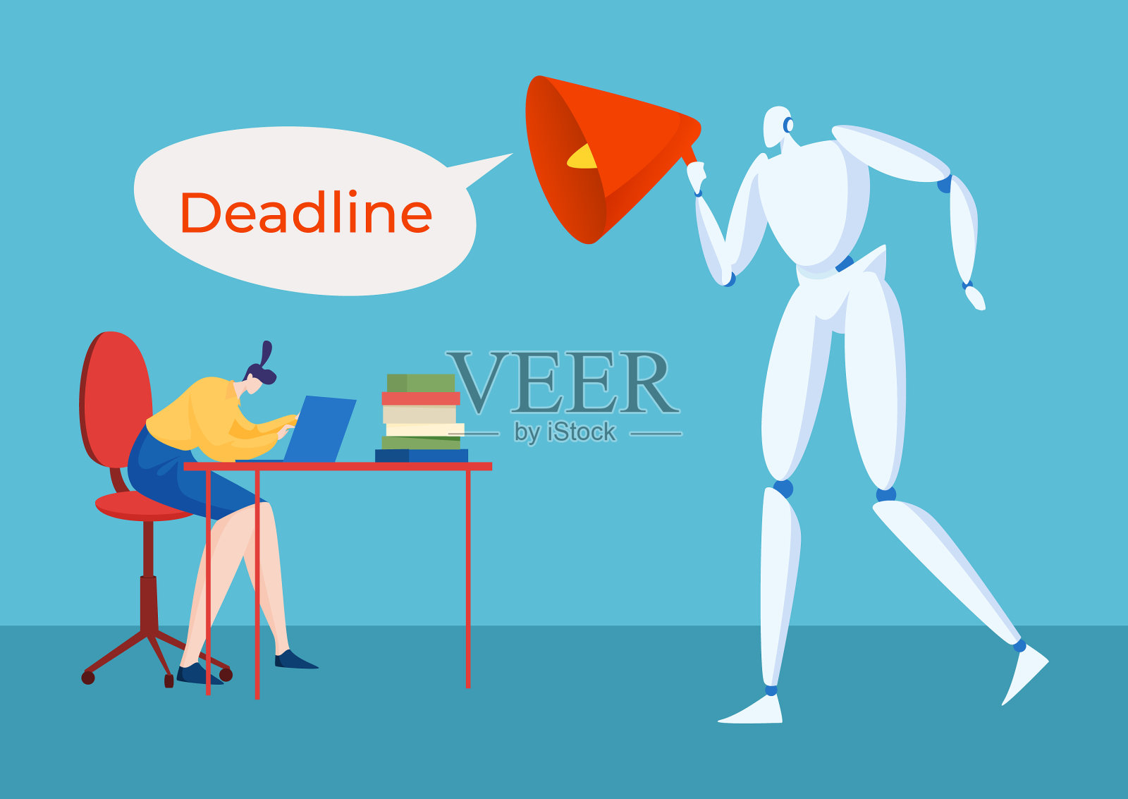 女商人角色坐内阁老板插画图片素材