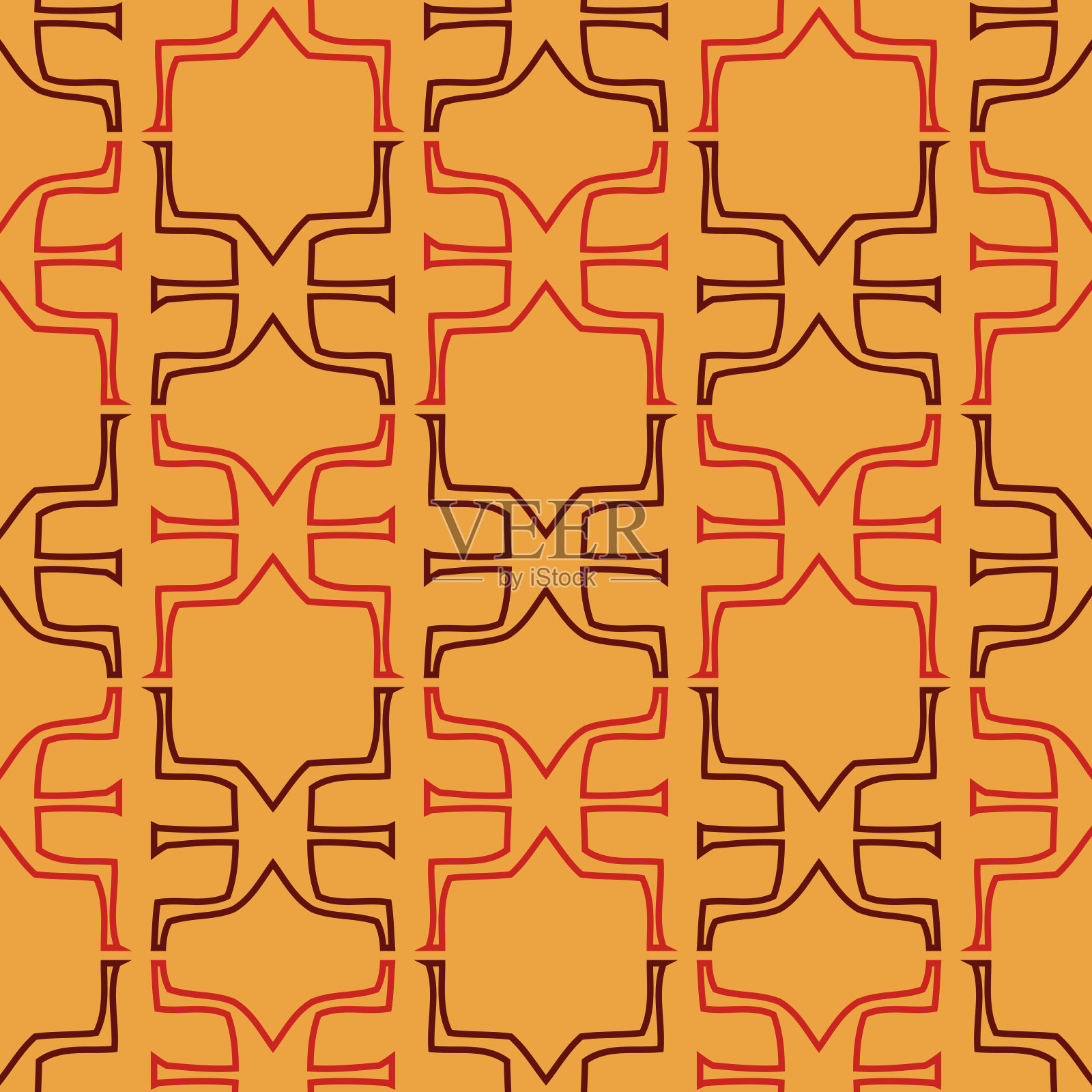 明亮的无缝图案与几何装饰。插画图片素材