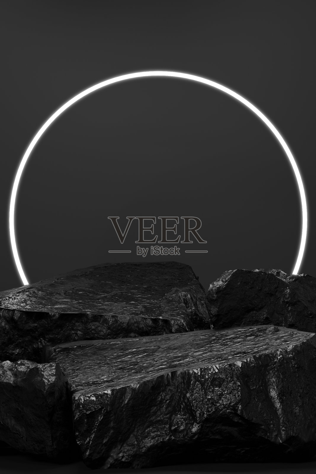 岩石石讲台空白产品货架站立背景。照片摄影图片