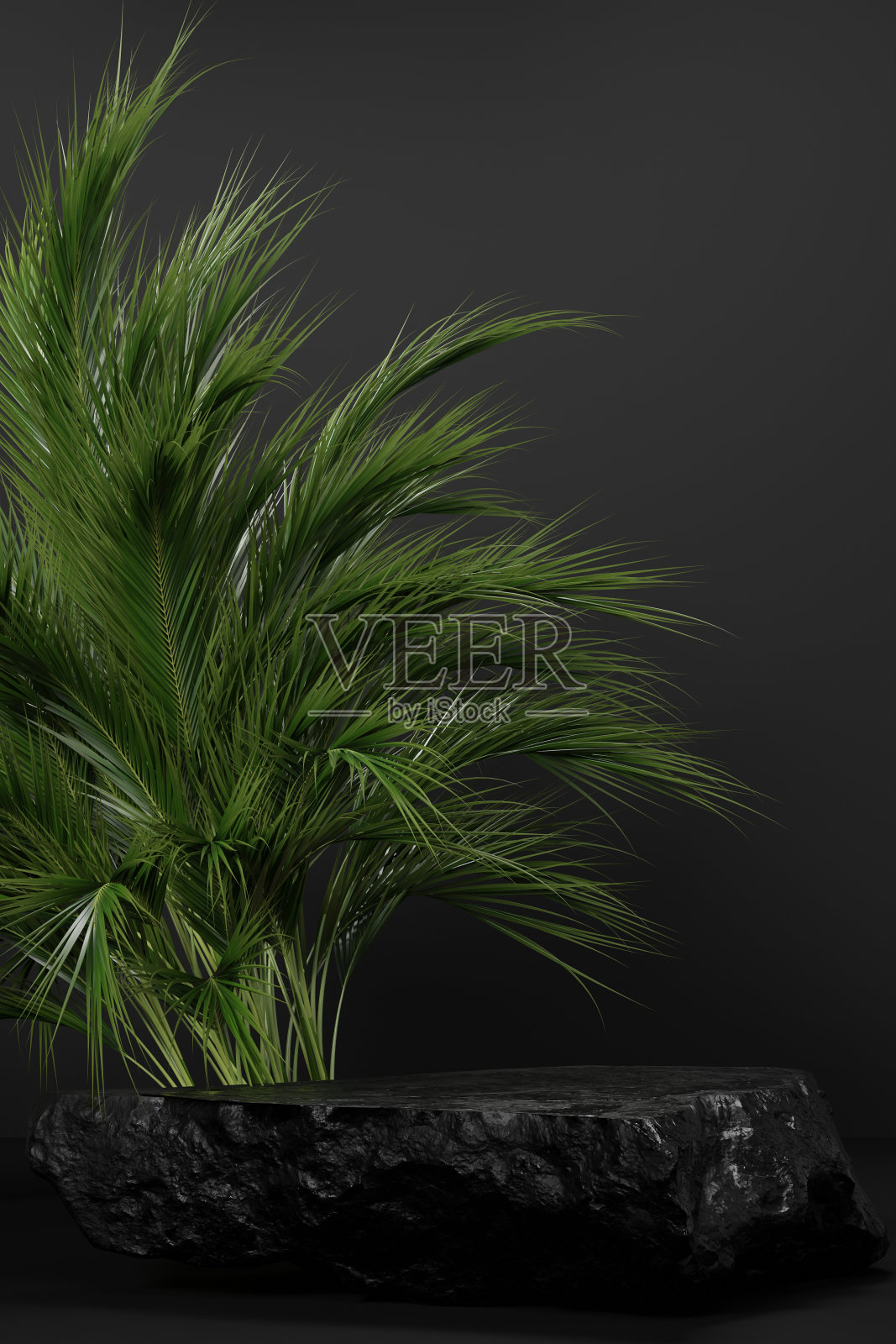 岩石石讲台空白产品货架站立背景。照片摄影图片