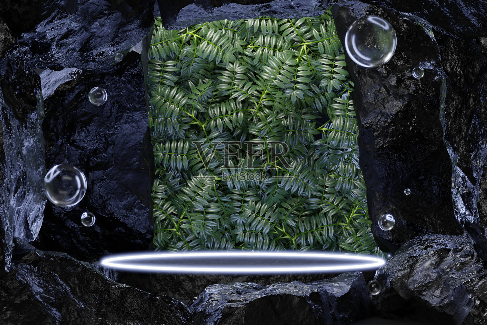 岩石石讲台空白产品货架站立背景。照片摄影图片