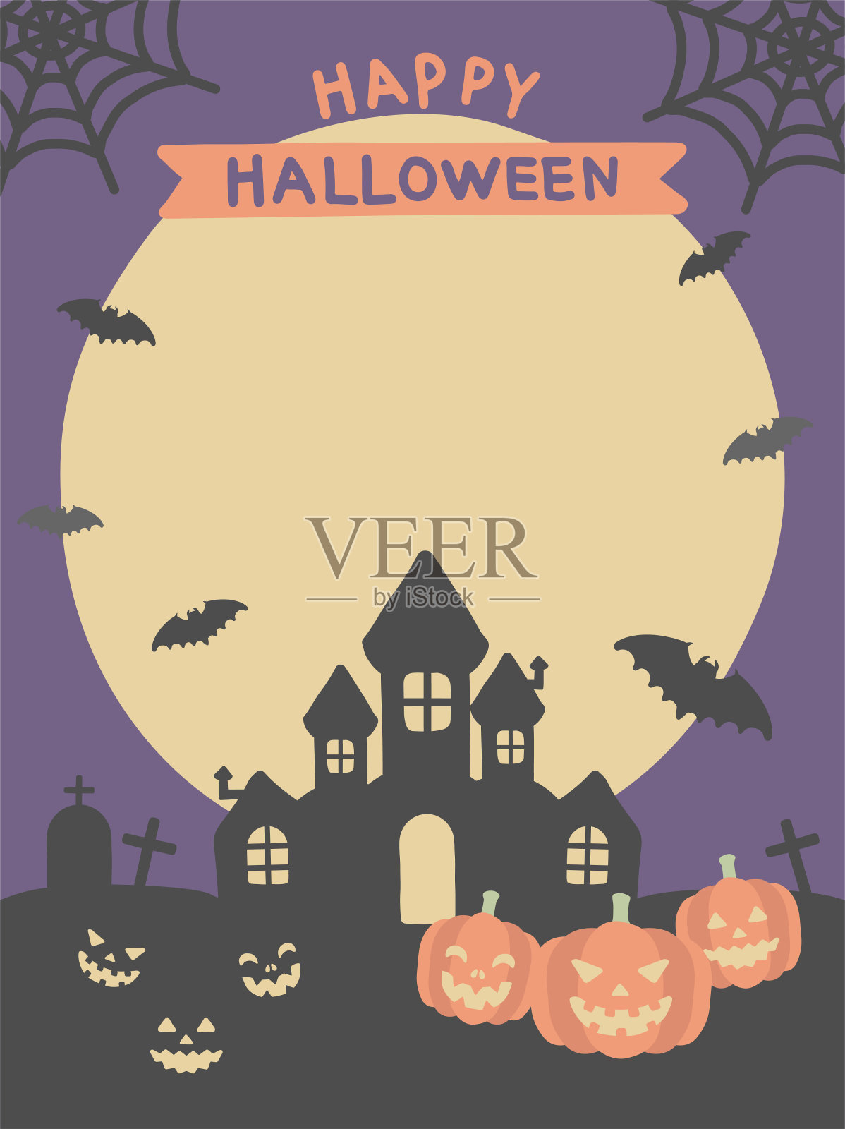 万圣节前夜快乐插画背景设计模板素材