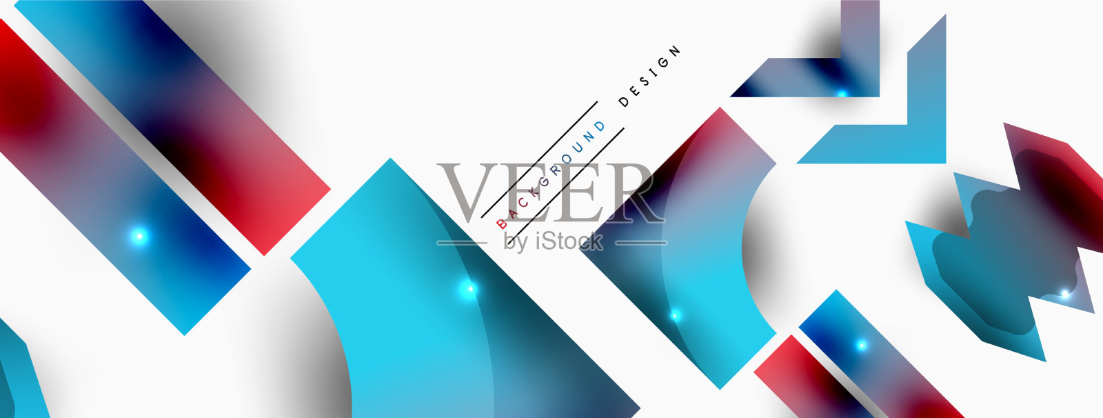 动态构图，闪亮几何形状插画图片素材