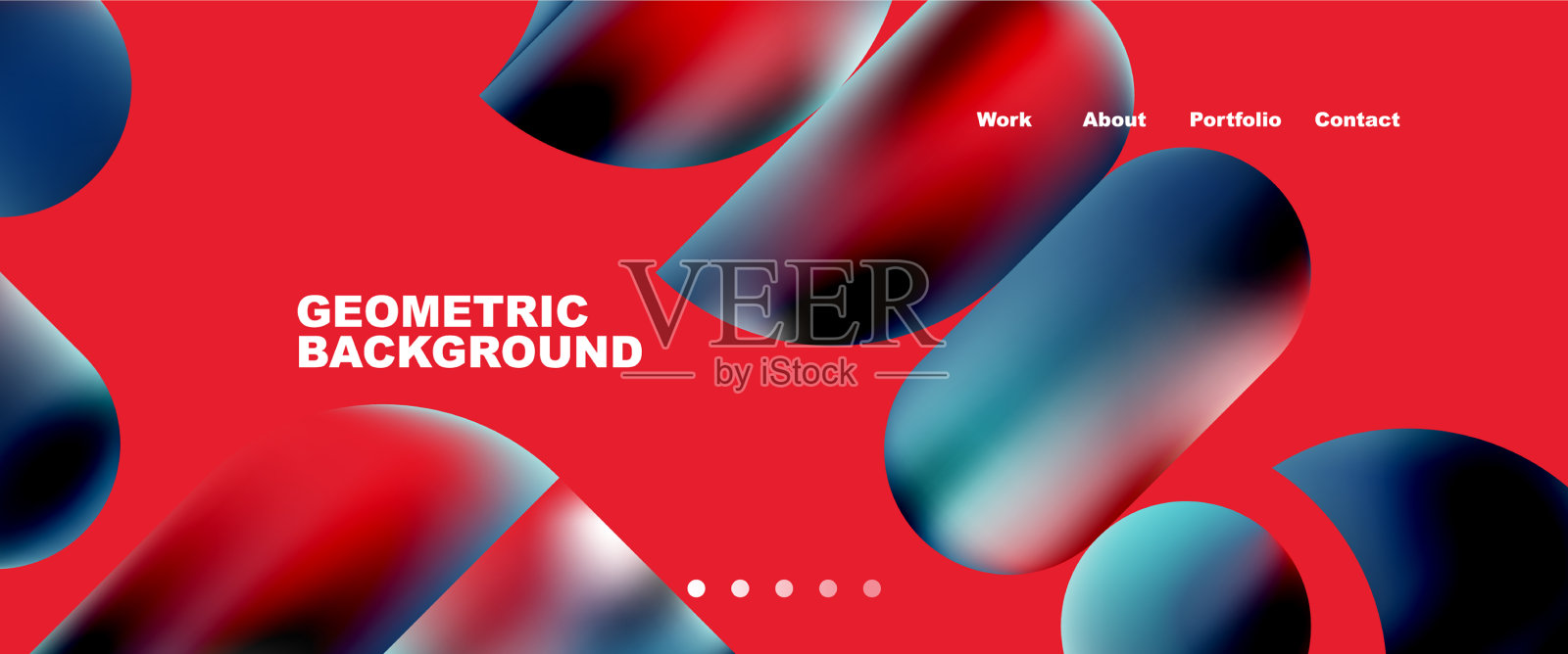 彩色金属几何形状最小插画图片素材