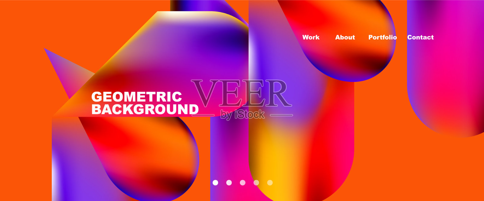 Glassmorphism登陆页面背景模板插画图片素材