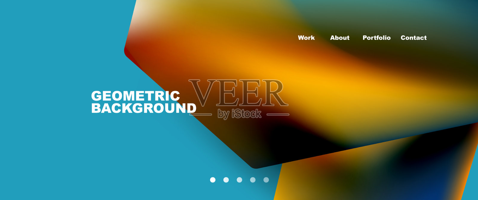 抽象几何的落地页创意插画图片素材