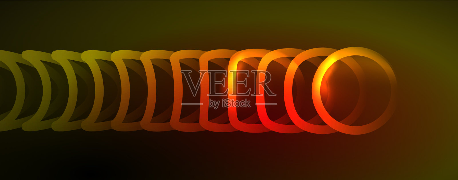 霓虹灯闪烁的圆圈抽象背景技术插画图片素材