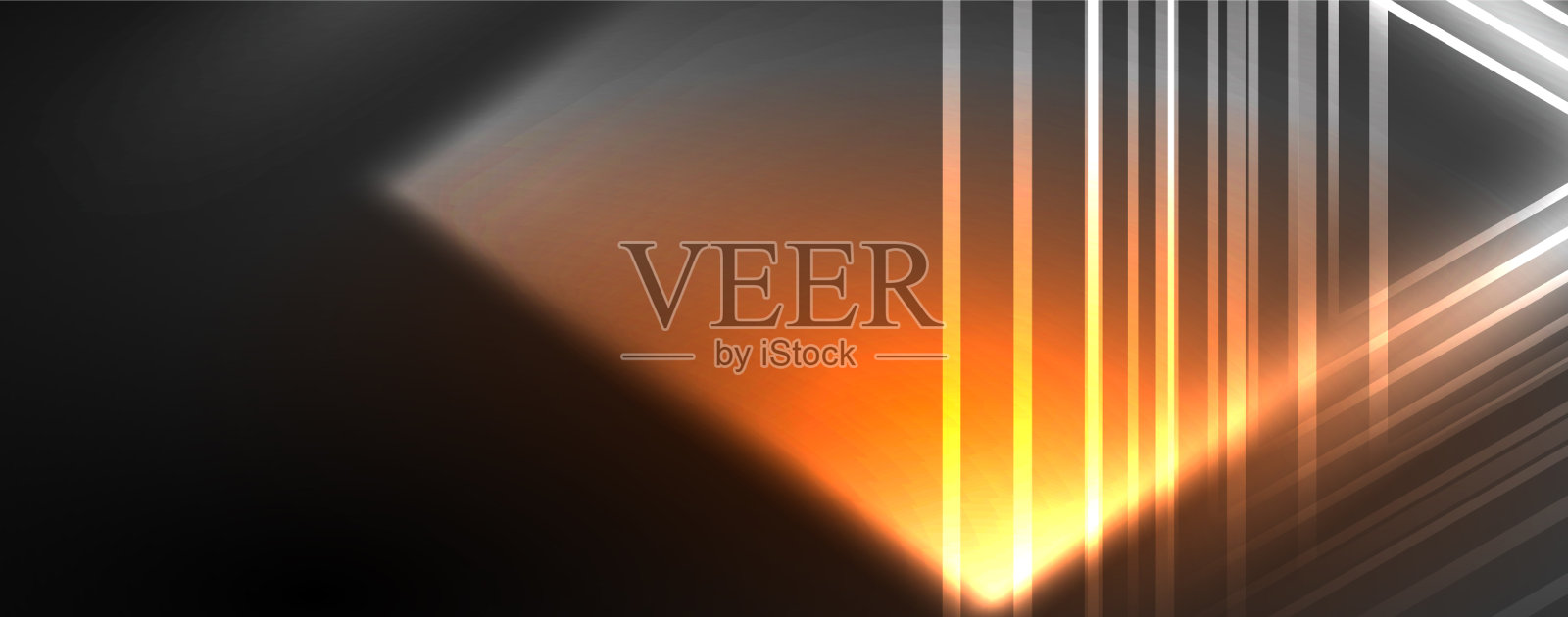 霓虹灯发光的线条和角度魔法能量空间插画图片素材