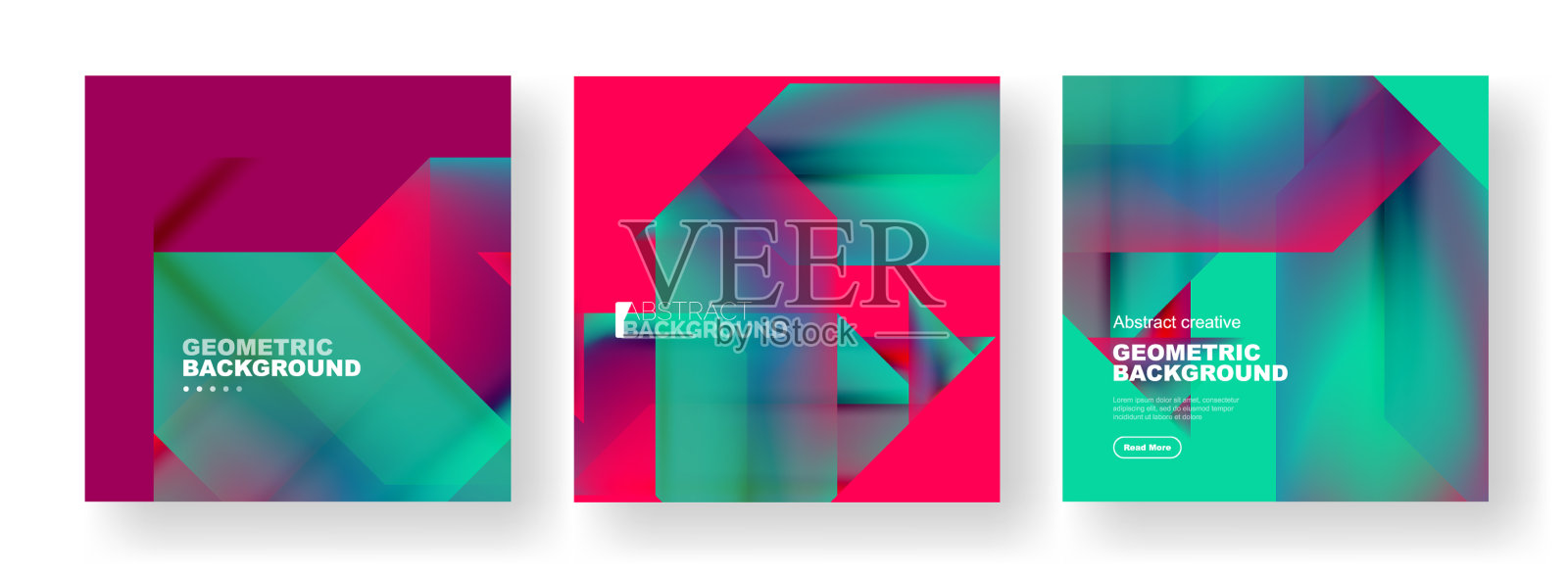 一套抽象几何海报插画图片素材