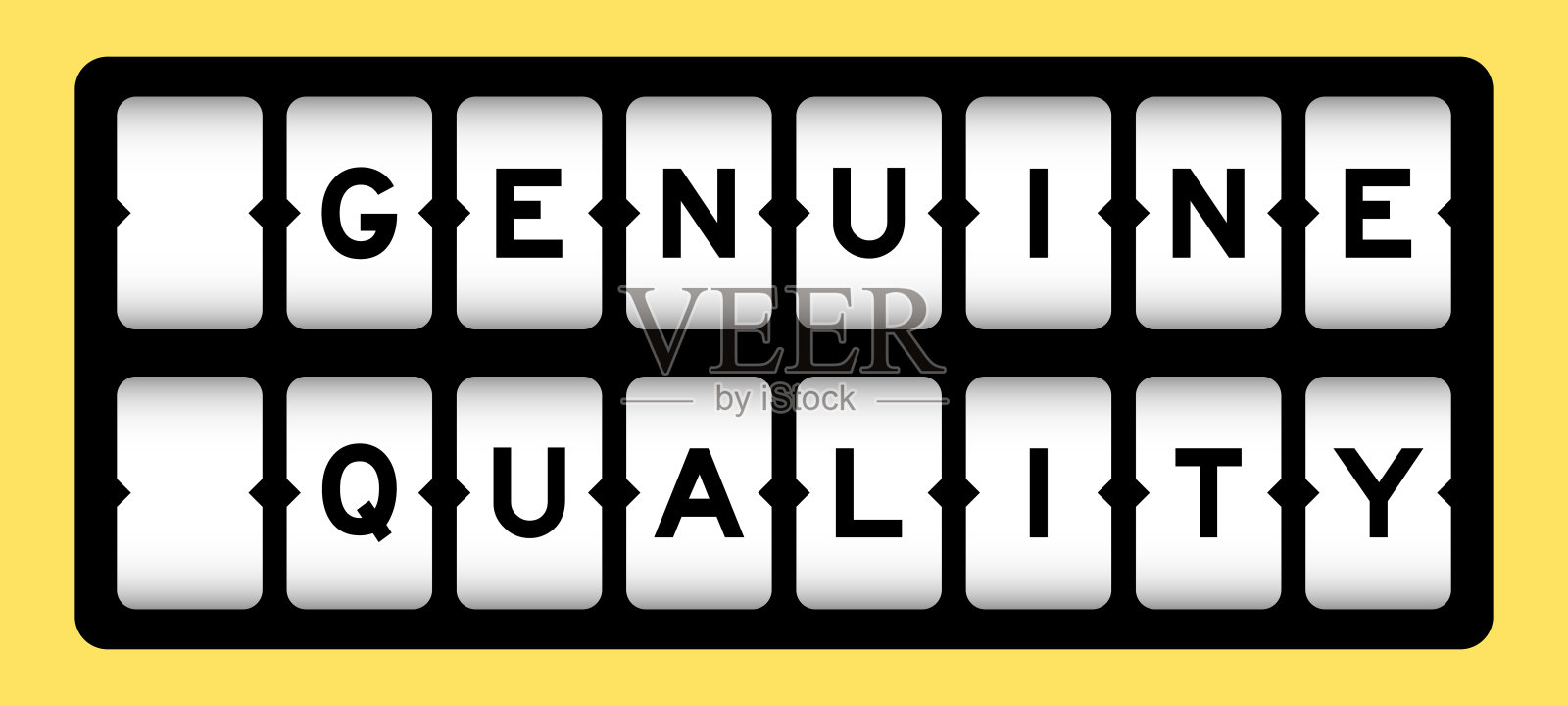 黑色字真品槽横幅与黄色背景插画图片素材