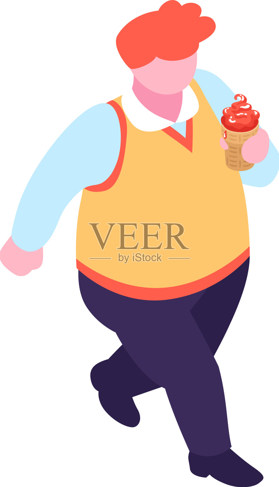 胖子冰淇淋成分设计元素图片