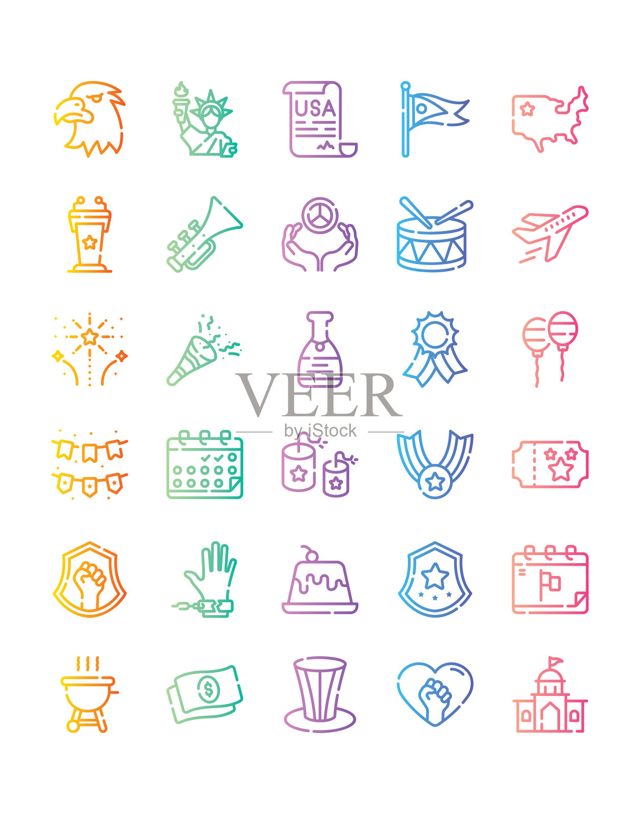 独立图标设置30孤立的白色背景插画图片素材