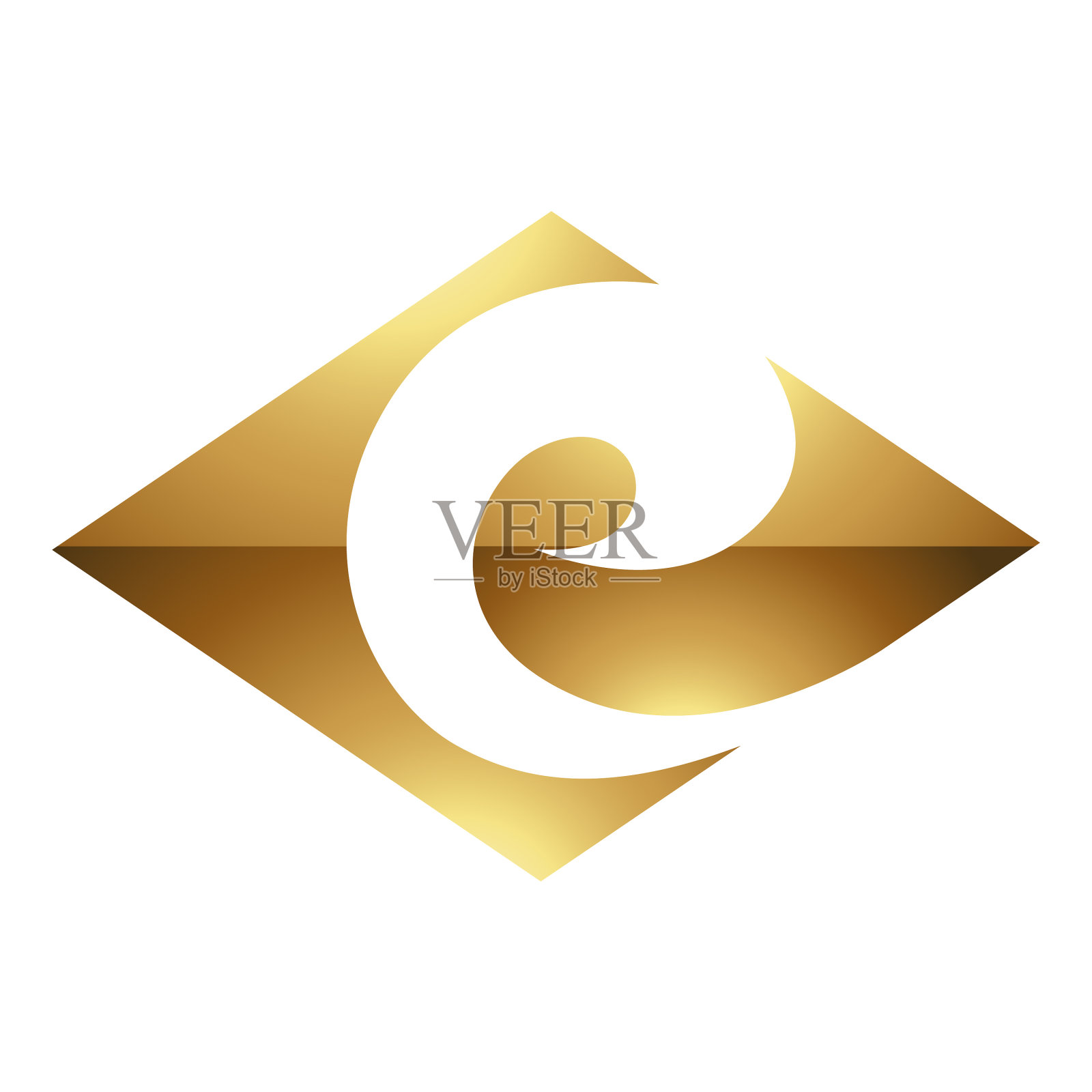 白色背景上的金色字母符号设计元素图片