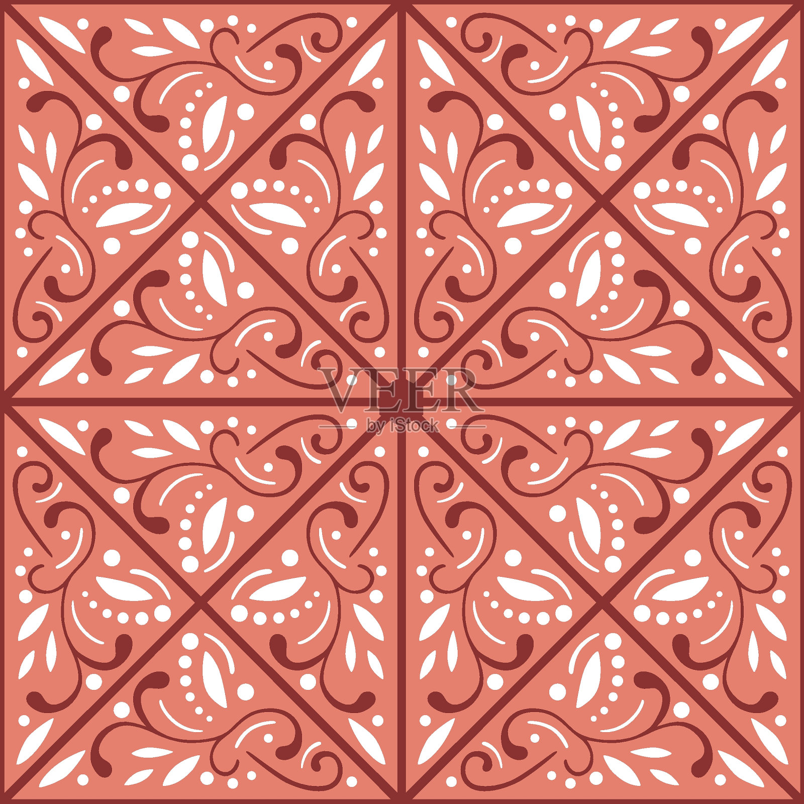 抽象无缝图案与镂空装饰。花卉观赏质地。装饰阿拉伯矢量图案。复古马赛克设计瓷砖，卡片，邀请，墙纸，包装纸，织物插画图片素材