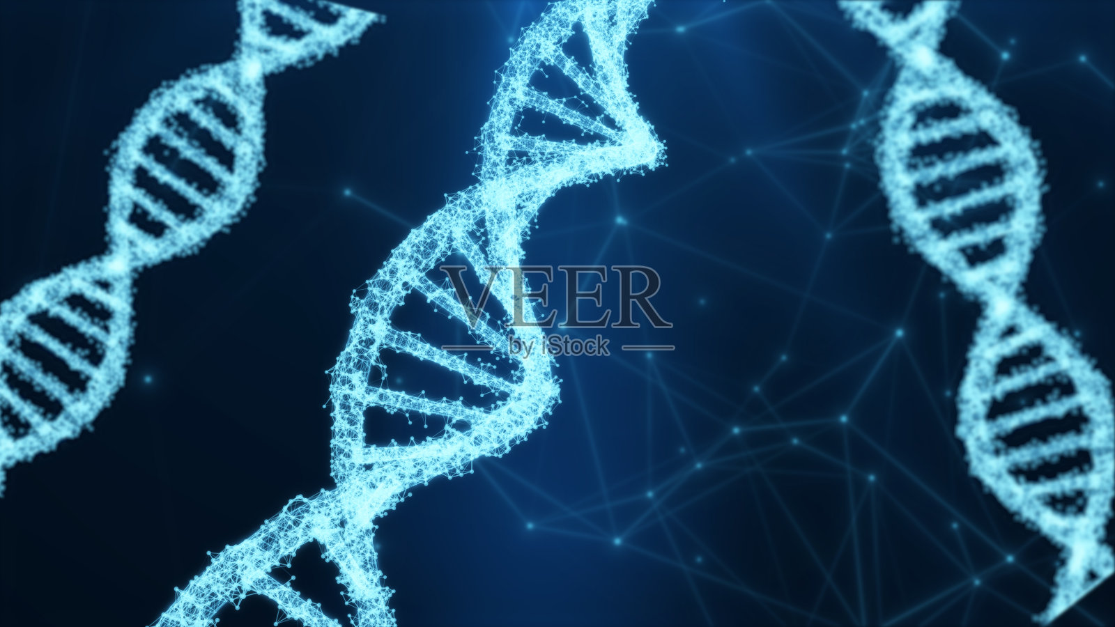 DNA序列，发光的DNA编码结构照片摄影图片